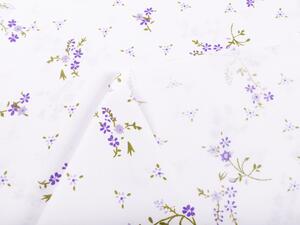 Biante Bavlnený záves Sandra SA-296 Drobné fialové kvety na bielom 150x150 cm