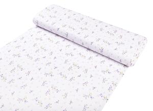 Biante Detské bavlnené posteľné obliečky do postieľky Sandra SA-296 Drobné fialové kvety na bielom Do postieľky 100x135 a 40x60 cm