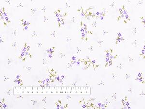 Biante Bavlnený štvorcový obrus Sandra SA-296 Drobné fialové kvety na bielom 40x40 cm