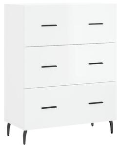 Komoda lesklá biela 69,5x34x90 cm spracované drevo