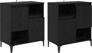 Komody 2 pcs Čierny dub 60 x 35 x 70 cm Kompozitné drevo