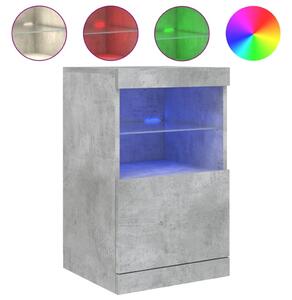 Komoda s LED svetlami betónovo sivá 41x37x67 cm