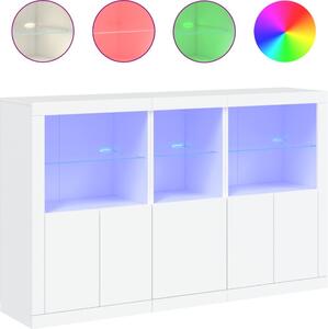 Komoda s LED svetlami biela 162x37x100 cm