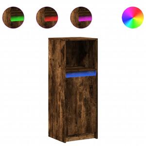 Komoda s LED dymový dub 38x34x100 cm kompozitné drevo