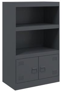 Komoda antracitová 67x39x107 cm oceľová