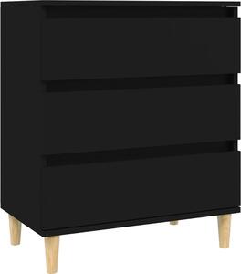 Komoda čierna 60x35x70 cm spracované drevo