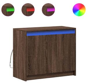 Komoda s LED hnedý dub 72x34x61 cm kompozitné drevo