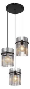 Globo 15698-3HR - Luster na lanku GORLEY 3xE27/60W/230V pr. 47 cm čierna