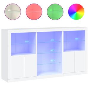 Komoda s LED svetlami biela 181,5x37x100 cm