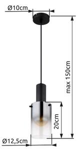 Globo 15907H - Luster na lanku FLORENTINA 1xE27/40W/230V pr. 12,5 cm čierna