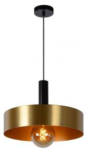 LUCIDE 30472/40/02 GIADA závesné svietidlo E27/60W Ø 40cm matná čierna/mosadz