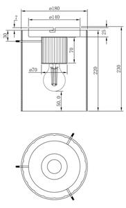 Globo 15904DS - Stropné svietidlo TULIVAR 1xE27/40W/230V pr. 18 cm šedá