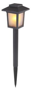 Globo 33577-3 solárne svietidlo lampáš zapichovací, efekt ohňa, 3 ks v balení LED 10x0,1W 1800K, vrátane batérie 1xAAA 1,2V 200mAh Ni-Mh, IP44, čierna, satinovaná