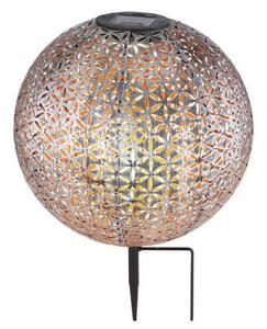Globo 33629 solárne svietidlo dekoratívne, zapichovacia guľa s ozdobným dierovaním D270mm LED 0,06W 3000K, vrátane batérie 1xAA Ni-Mh 600mAh, IP44, strieborná, zlatá
