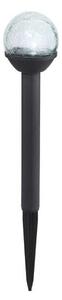 GLOBO SOLAR 36350-3 solárne svietidlo zapichovací stĺpik s guľou v imitácii prasknutého skla V345mm LED 0,06W 6000K IP44, vrátane batérie 1xAAA 100mAh Ni-Mh 1,2V, čierna, priehľadná, 3-set