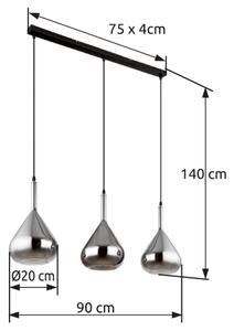 Globo 15542-3 - Luster na lanku GEEKY 3xE27/60W/230V čierna