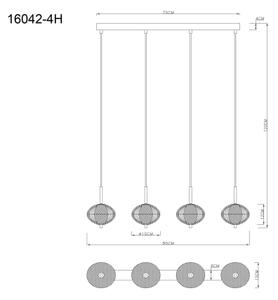 Globo 16042-4H - LED Luster na lanku AIDA 4xLED/5,75W/230V 3000K/4500K/6500K