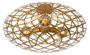 LUCIDE 21117/65/02 WOLFRAM Prisadené stropné svietidlo E27 3x60W matná zlatá/mosadz
