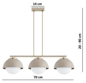 Brilagi - Závesný luster na lanku COSMO 3xE27/60W/230V béžová/zlatá