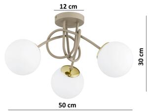 Brilagi - Prisadený luster MILO ECRU 3xE27/60W/230V béžová/zlatá
