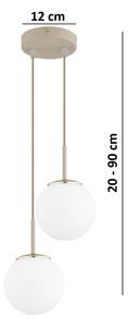 Brilagi - Závesný luster na lanku MILO ECRU 2xE27/60W/230V béžová/zlatá