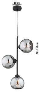 Brilagi - Luster na lane DIOR 3xE27/60W/230V čierna/dymovo sivá
