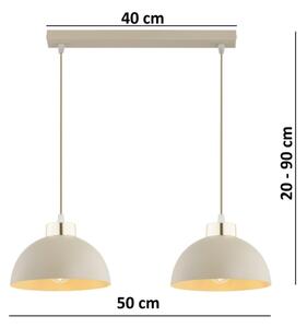 Brilagi - Závesný luster na lanku MOON 2xE27/60W/230V béžová/zlatá