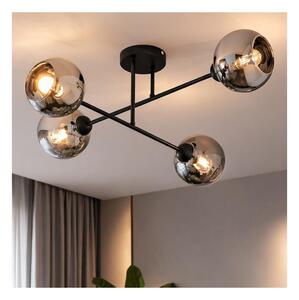 Brilagi - Prisadený luster DIOR 4xE27/60W/230V čierna/dymová sivá