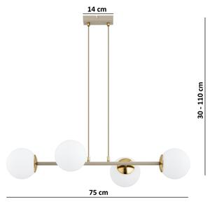 Brilagi - Luster na lankách MILO ECRU 4xE27/60W/230V béžová/zlatá