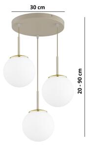 Brilagi - Závesný luster na lanku MILO ECRU 3xE27/60W/230V béžová/zlatá