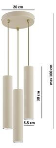 Brilagi - Luster na lanku TUBE 3xGU10/15W/230V béžová/zlatá