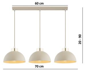 Brilagi - Závesný luster na lanku MOON 3xE27/60W/230V béžová/zlatá