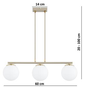 Brilagi - Závesný luster na lanku MILO ECRU 3xE27/60W/230V béžová/zlatá