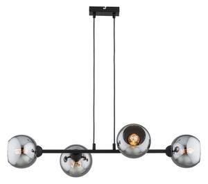 Brilagi - Závesný luster na lanku DIOR 4xE27/60W/230V čierna/dymová sivá