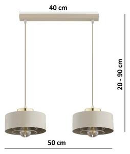 Brilagi - Závesné svietidlo na lanku SPRING 2xE27/60W/230V béžová/zlatá