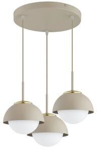 Brilagi - Závesný luster na lane COSMO 3xE27/60W/230V béžová/zlatá