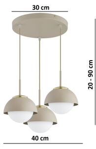 Brilagi - Závesný luster na lane COSMO 3xE27/60W/230V béžová/zlatá