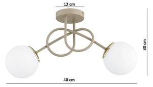 Brilagi - Prisadený luster MILO ECRU 2xE27/60W/230V béžová/zlatá