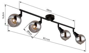 Globo 57904-4 - Bodové svietidlo GLYPTAR 4xE14/40W/230V čierna
