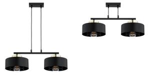 Brilagi - Závesný luster na lanku SPRING 2xE27/60W/230V čierna/zlatá