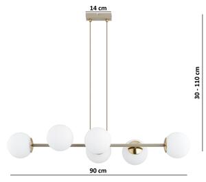 Brilagi - Luster na lankách MILO ECRU 6xE27/60W/230V béžová/zlatá