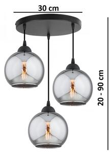 Brilagi - Luster na lanku DIOR 3xE27/60W/230V čierna/dymová sivá