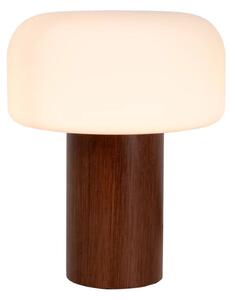 LUCIDE 10524/01/70 KENAN stolná lampička V270mm 1xE14 drevo, opálová