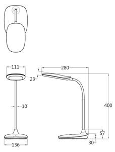 Globo 58455W - LED Stmievateľná dotyková stolná lampa BOTAL LED/9W/230V biela