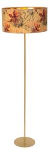 LUCIDE 10715/01/99 TANSELLE stojacia lampa V1500mm 1xE27 mosadzná, béžová s farebnou potlačou