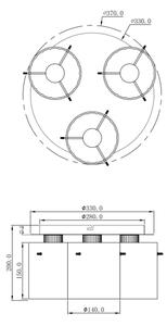 Globo 15904-3D - Stropné svietidlo TULIVAR 3xE27/40W/230V pr. 37 cm šedá
