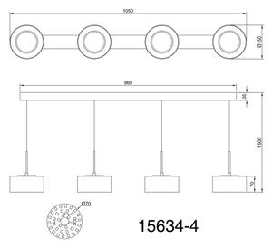 Globo 15634-4 - LED Luster na lanku FOGSY 4xLED/8W/230V