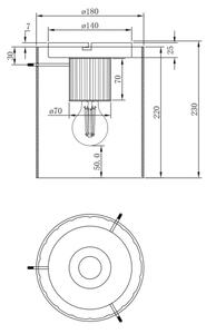 Globo 15904DA - Stropné svietidlo TULIVAR 1xE27/40W/230V pr. 18 cm hnedá