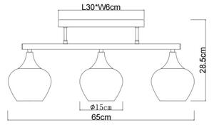 Globo 15548-3D1 - Prisadený luster MAXY 3xE27/40W/230V čierna