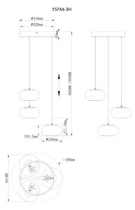 Globo 15744-3H - LED Luster na lanku QUINTARA 3xLED/6W/230V